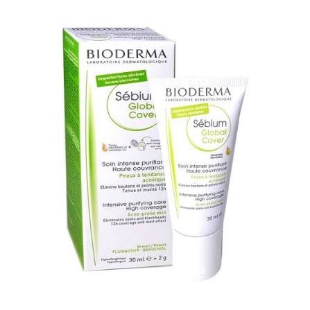 BIODERMA SEBIUM GLOBAL COVER SOIN INTENSE PURIFIANT TEINTE UNIVERSELLE 30 ML