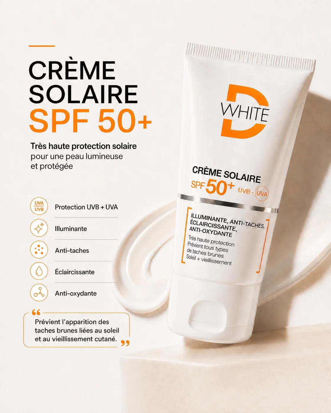D-WHITE CREME SOLAIRE INVISIBLE SPF 50+